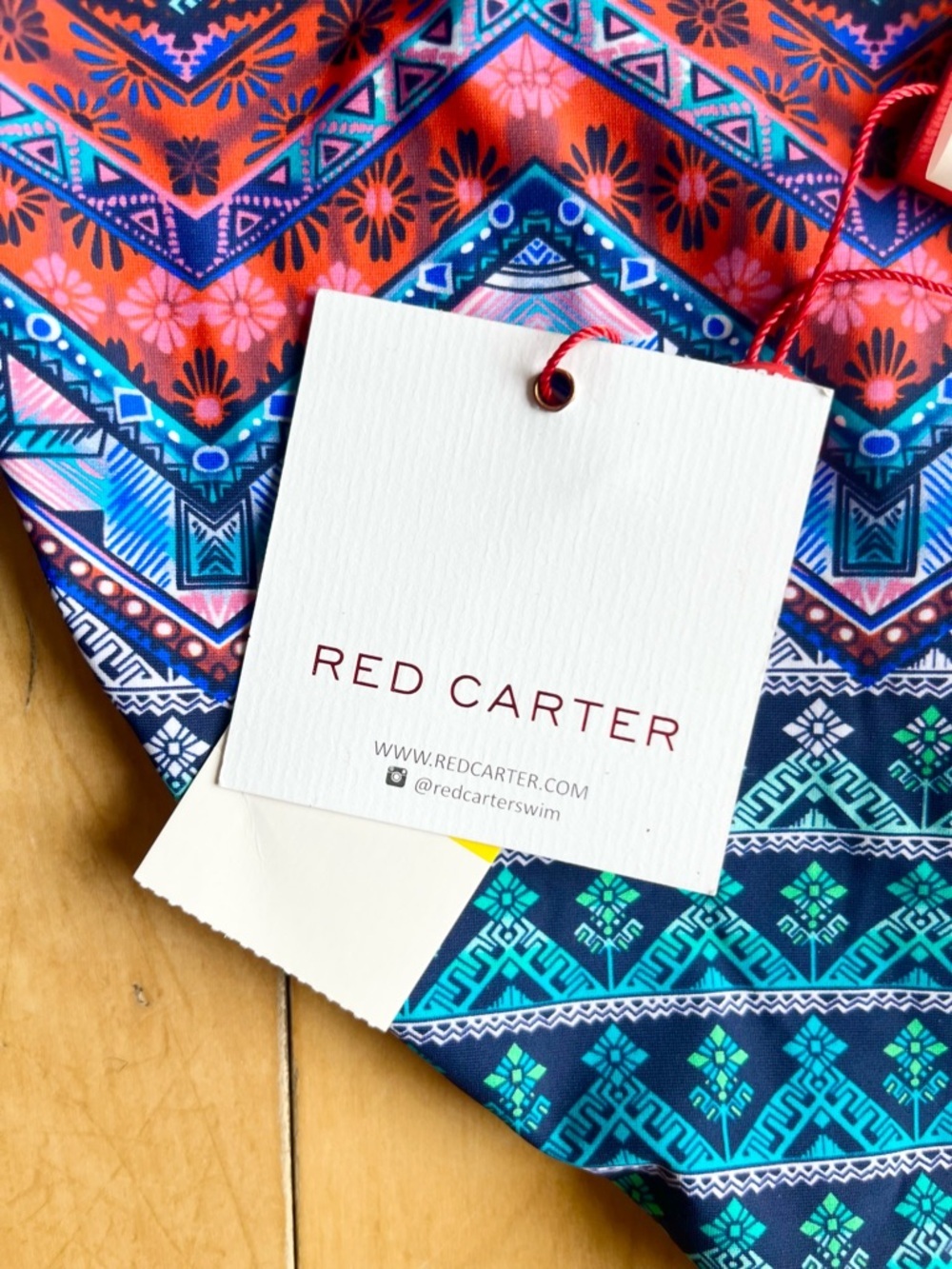 Red Carter NEW Wrap Colorful Aztec Print (Top & Bottom) Bikini Set Size Medium - Picture 4 of 7